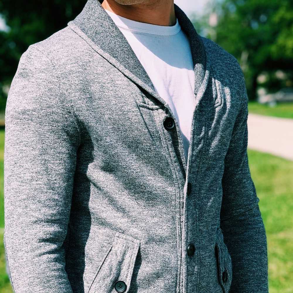 Gray cardigan